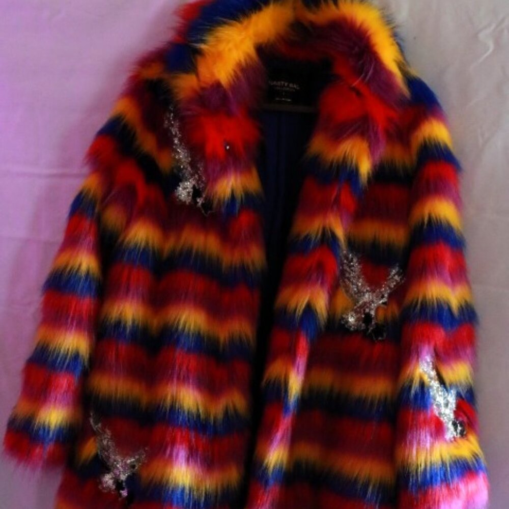Nasty Gal Collection Rare Bird Faux Fur Coat